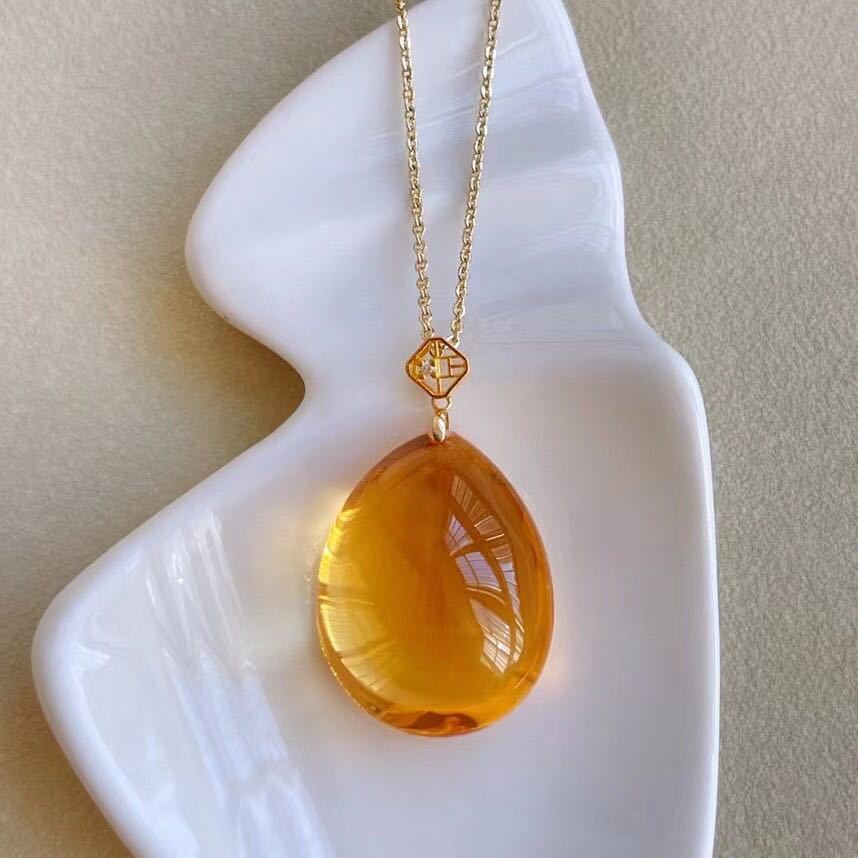⭐︎【高級】シトリン ペンダントトップ k18 7.9g | carlacanto.com
