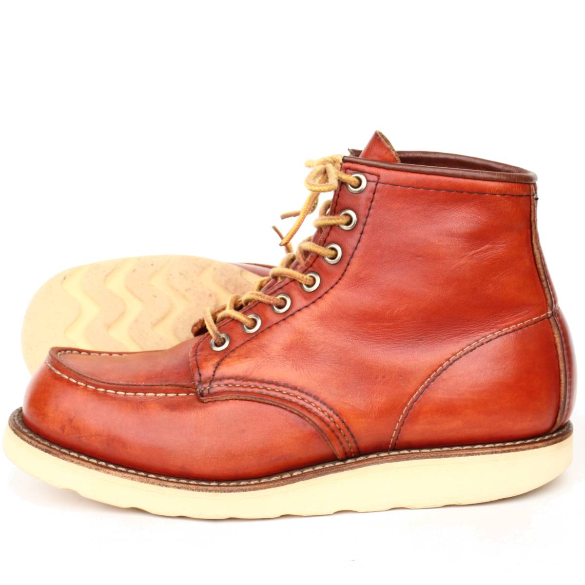 (27629)オールド94年製刻印REDWING875レッドウィング6.5E約24.5cm (半円犬タグ半円タグ旧犬タグ ヴィンテージ モックトゥ赤茶オロラセット)_画像4