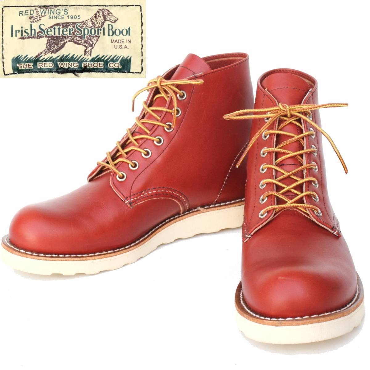 (31524) первоклассный прекрасный товар 2020 год производства REDWING8166 Red Wing 9D примерно 27cm ( новый 4 угол собака бирка квадратное собака бирка новый собака бирка Vintage красный чай orola комплект действующий )