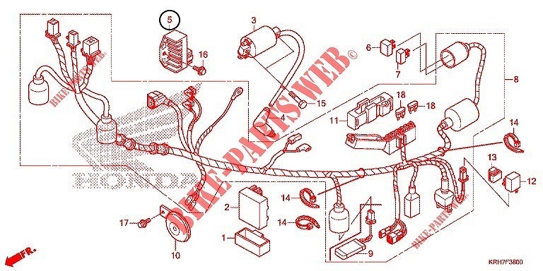 HONDA 純正 フィリピン仕様XR150L レクチファイアCOMPレギュレーター #31600-KRH-781_画像3