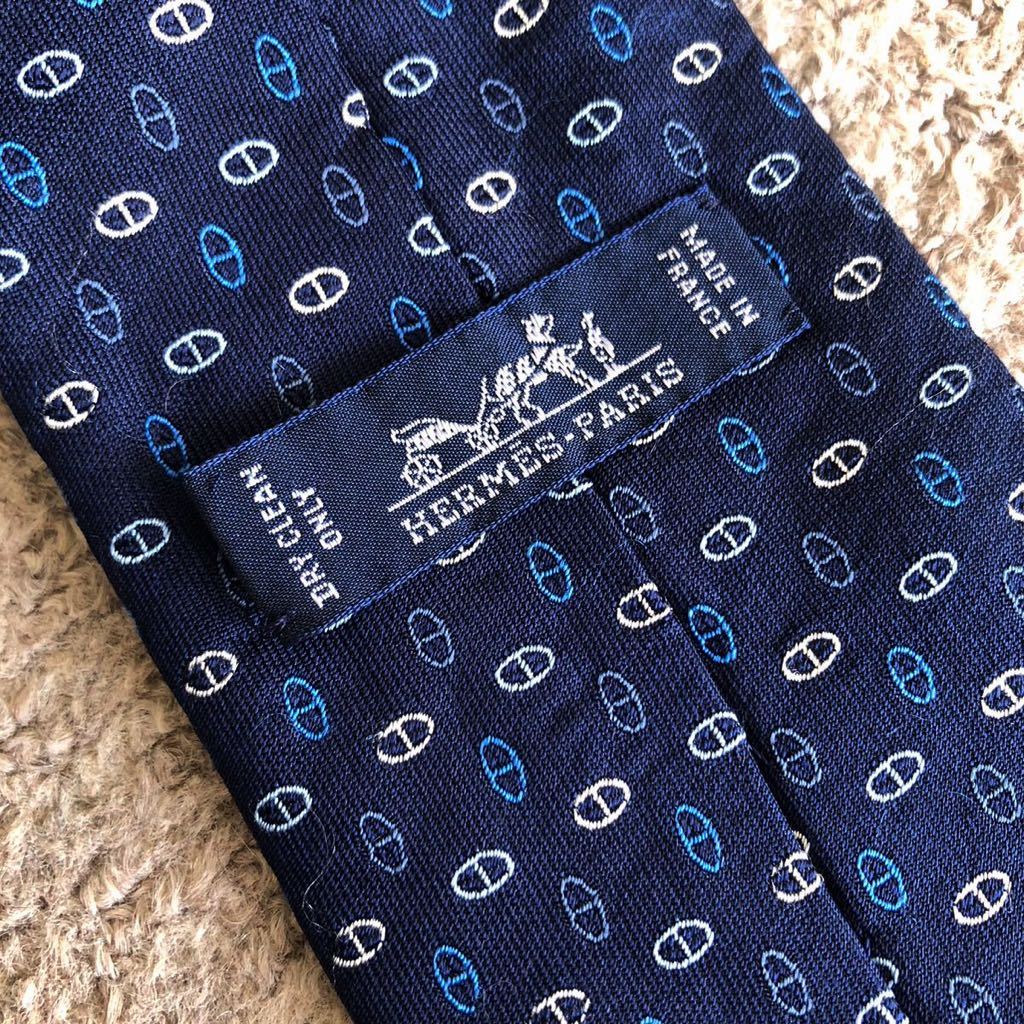 HERMES エルメス ネクタイ 659187T 07 シェーヌダンクル柄 HERMES エルメス ネクタイ 659187T 07 シェーヌダンクル柄