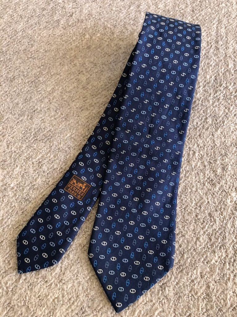 HERMES エルメス ネクタイ 659187T 07 シェーヌダンクル柄 HERMES エルメス ネクタイ 659187T 07 シェーヌダンクル柄