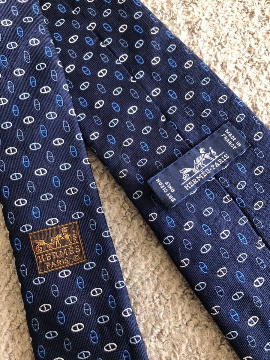 HERMES エルメス ネクタイ 659187T 07 シェーヌダンクル柄 HERMES エルメス ネクタイ 659187T 07 シェーヌダンクル柄