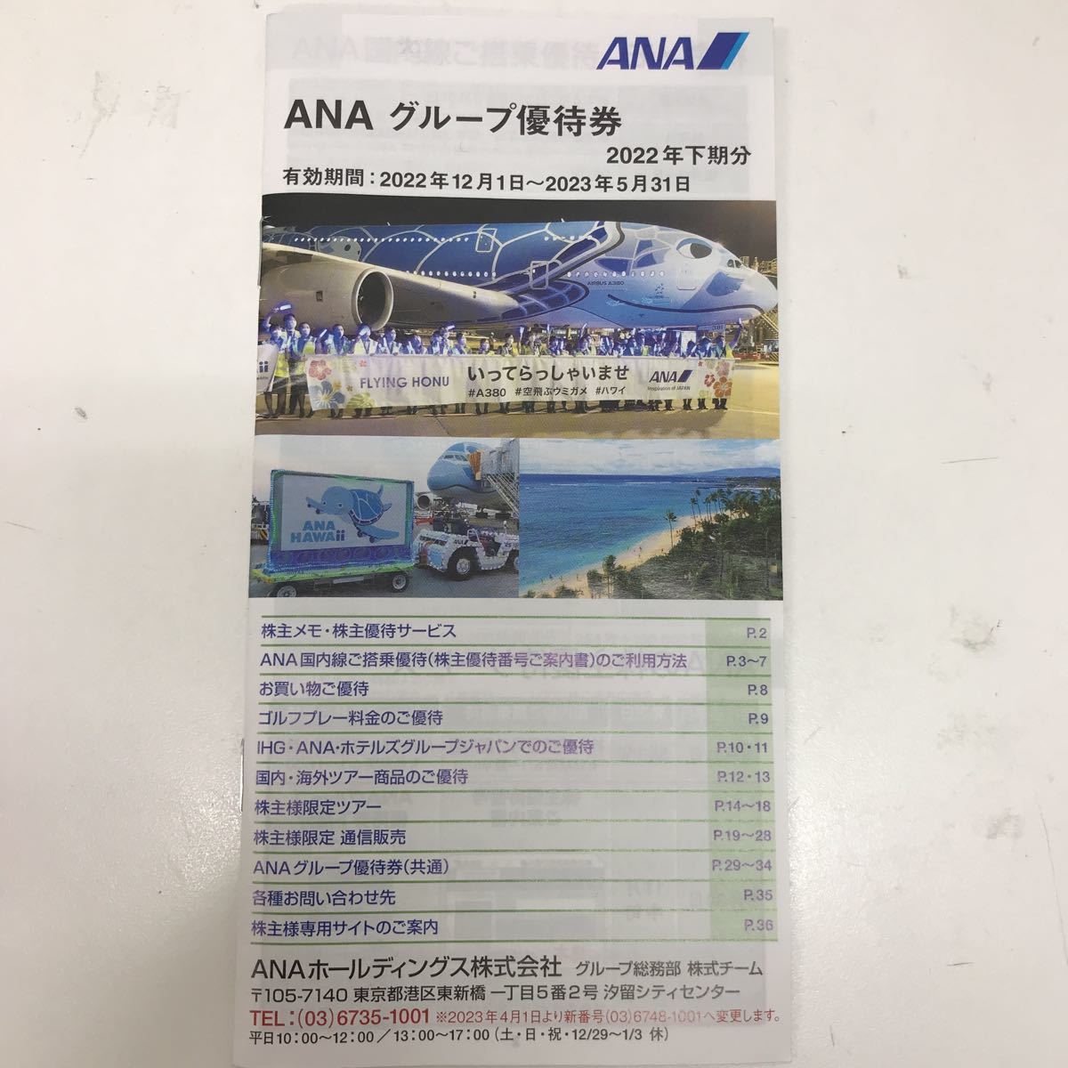 33066 0208Y ANAグループ 優待券　2022年上半期分　　2022年12月1日〜2023年5月1日_画像1