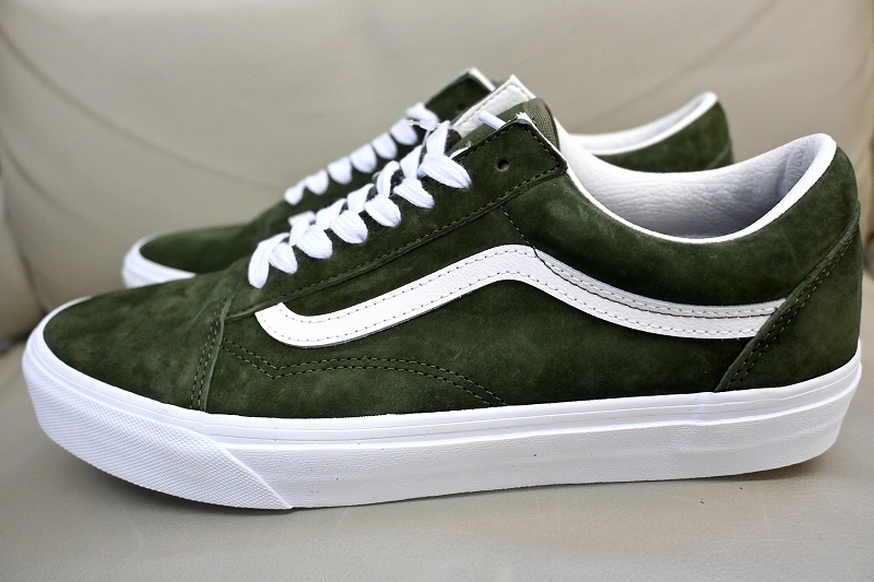 新品未使用 VANS バンズ USA企画 OLD SKOOL オールドスクール PIG SUEDE スエード レザー 革 撥水 VN0A4BW250K グリーン US10.5 28.5センチ_画像5