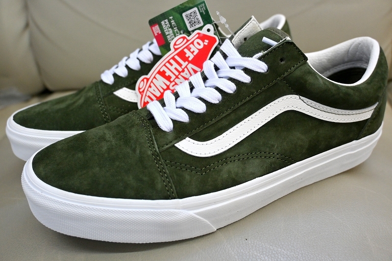 新品未使用 VANS バンズ USA企画 OLD SKOOL オールドスクール PIG SUEDE スエード レザー 革 撥水 VN0A4BW250K グリーン US10.5 28.5センチ_画像4