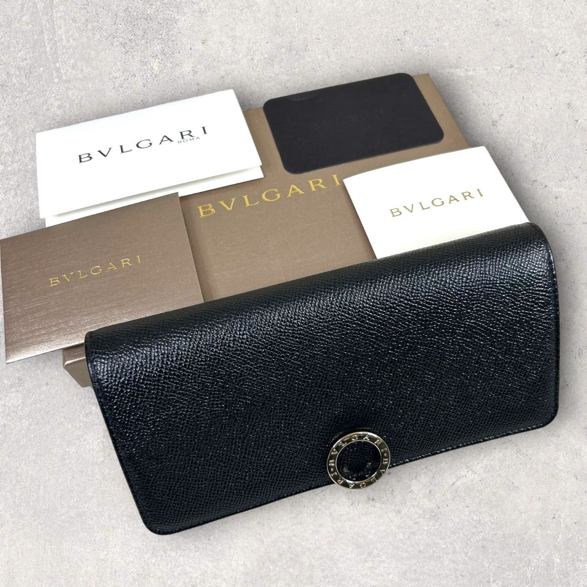 BVLGARI 二つ折り財布 ビーゼロワン レザー ブラック