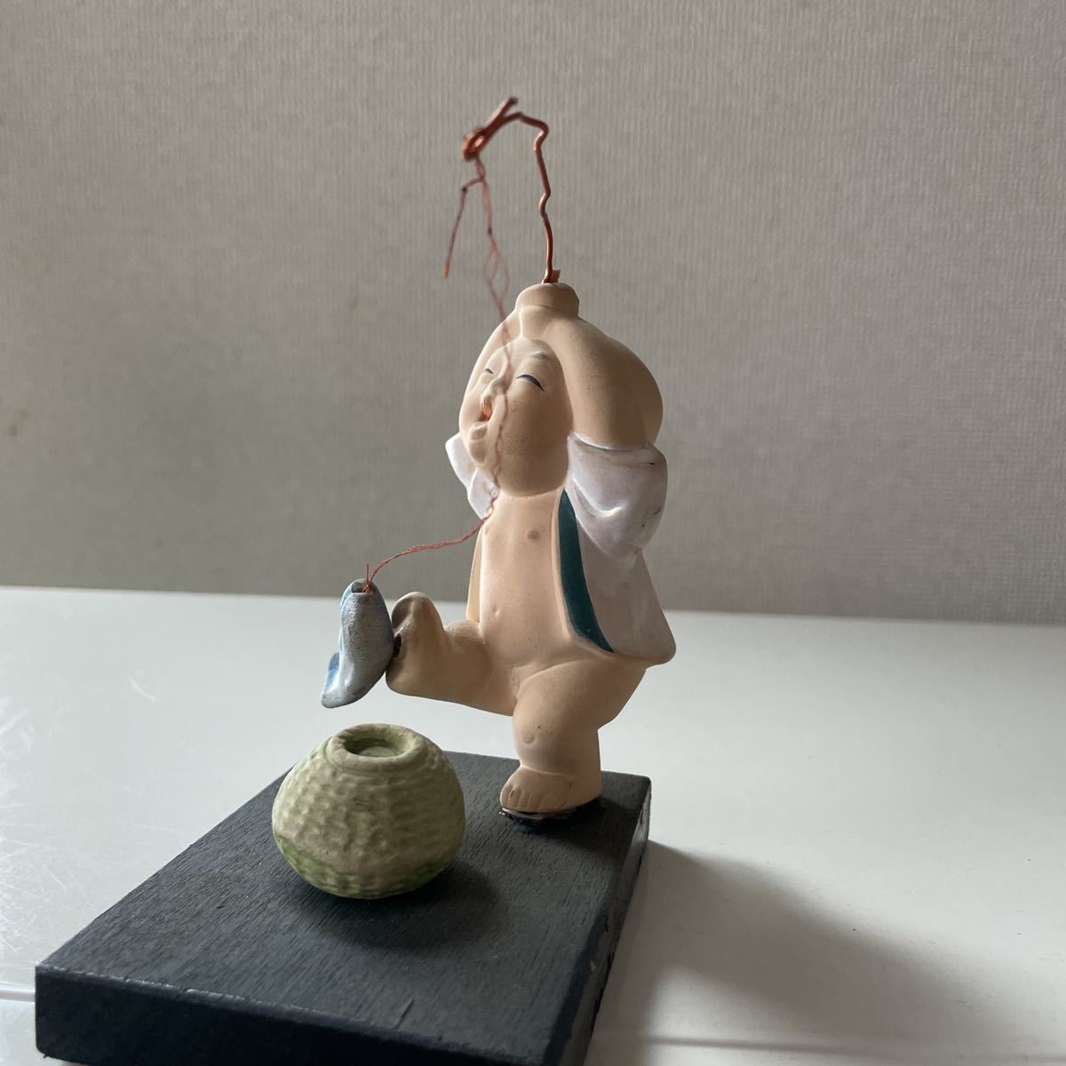 陶器人形　坊やの釣り人形　昭和レトロ　置物_画像6