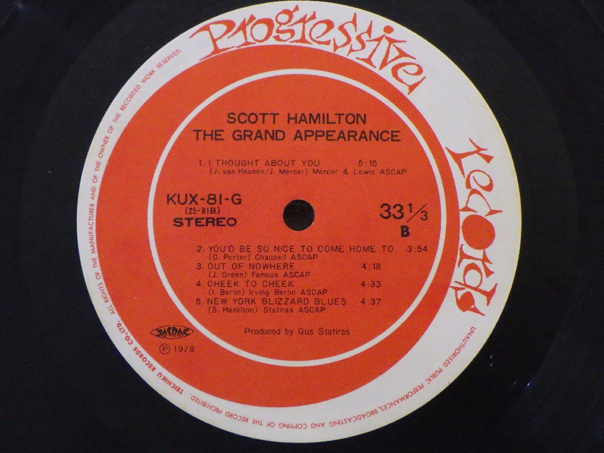 LP レコード 帯 SCOTT HAMILTON スコット ハミルトン THE GRAND APPEARANCE ザ グランド アピアランス 【E-】 D10214D_画像5