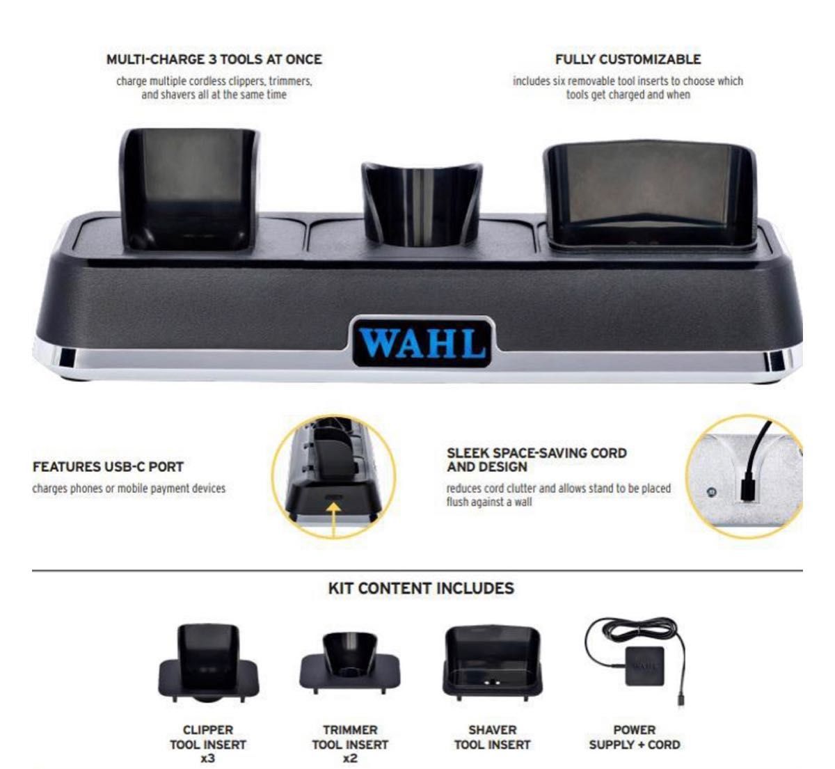 新品並行 日本未発売 Wahl Power Station・Wahlバリカン充電 新品並行 日本未発売 Wahl Power Station・Wahlバリカン充電