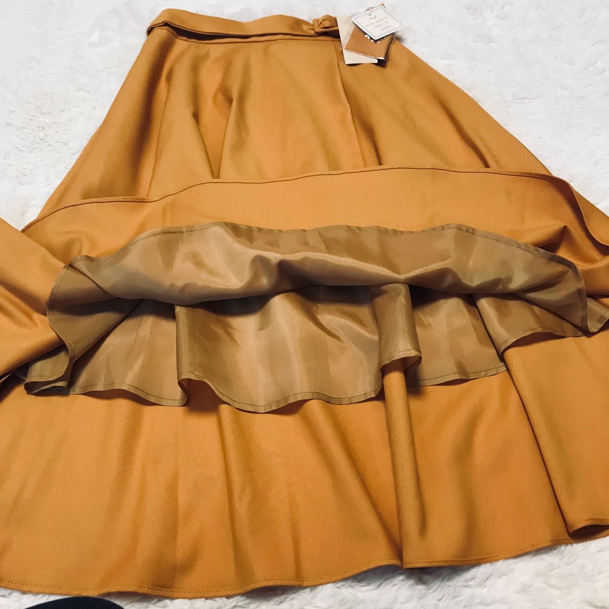 Swingle スウィングル　ラップフレアスカート　オレンジ　日本製　ベルト　スカート