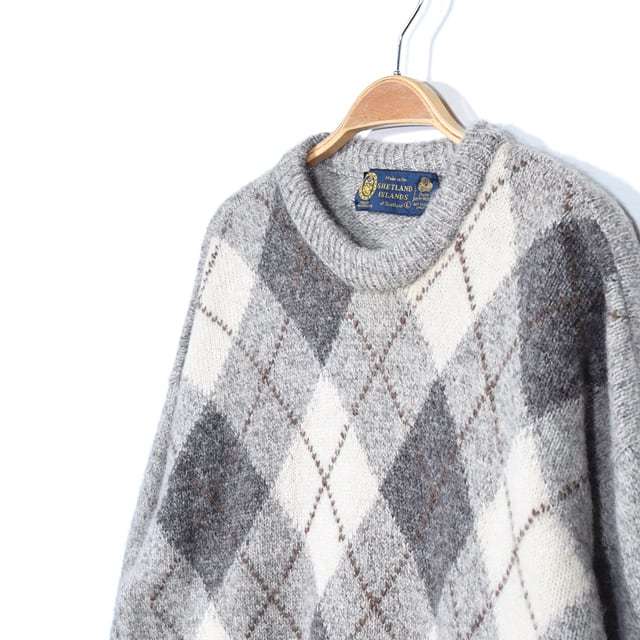 人気SALE得価 shetland wool シェットランド ニット アーガイル柄