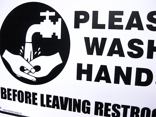 看板 店舗用 サインボード （手を洗ってください） お願い トイレ 感染予防 注意 案内 プラスチック 西海岸風 インテリア アメリカン雑貨の画像3
