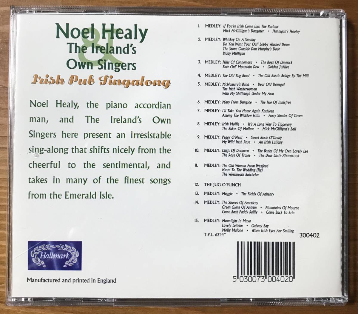 Noel Healy & The Ireland's Own Singers / Irish Pub Singalong CD アイリッシュの画像2