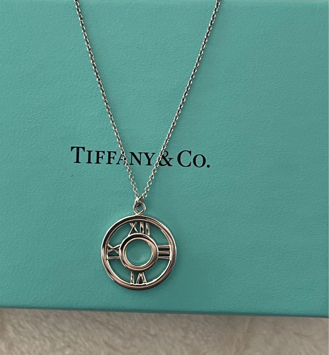 SV925 シルバー925 TIFFANY&Co アトラス サークル ネックレス-