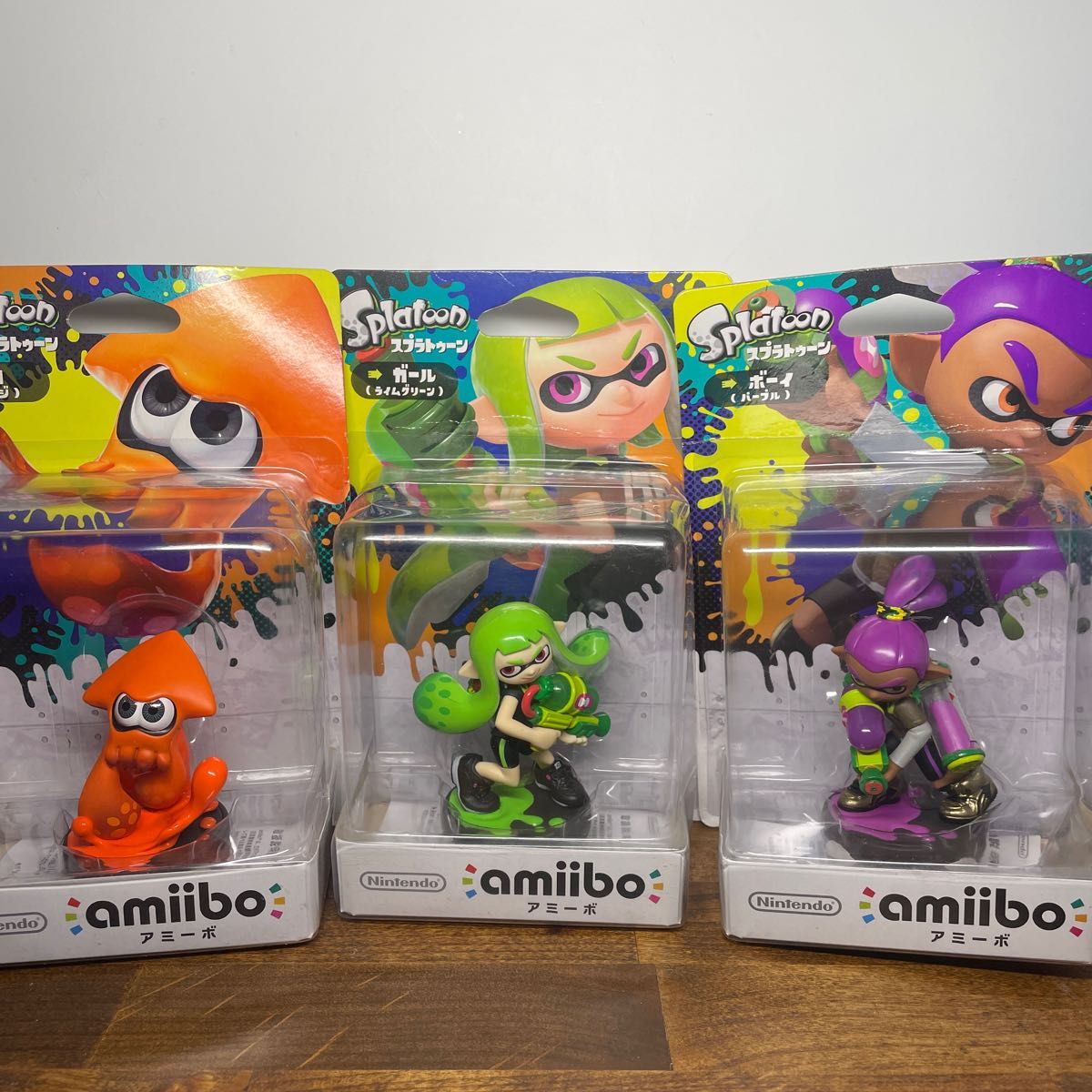 未開封 箱難あり 限定カラー スプラトゥーン amiibo アミーボ ガール ライムグリーン ボーイ パープル イカ オレンジ