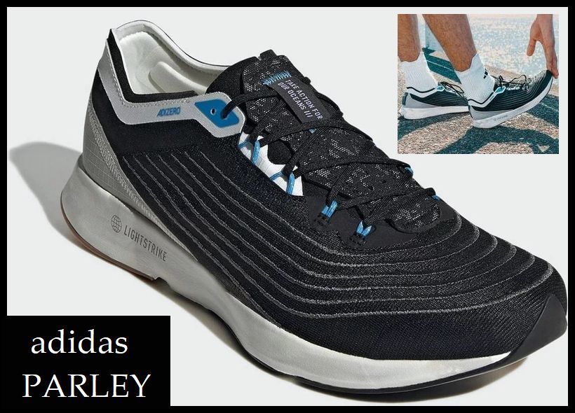 送無 新品 adidas アディダス アディゼロ PARLEY パーレイ M 22AW HQ6594 高機能 ランニング スポーツ シューズ スニーカー 黒 27.5cm ④の画像1