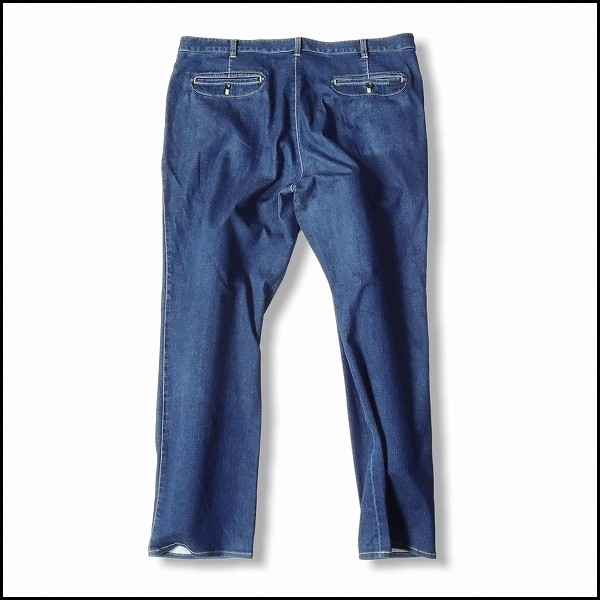 Papas パパス 大きいサイズ ウエストチェック タックデニムパンツ