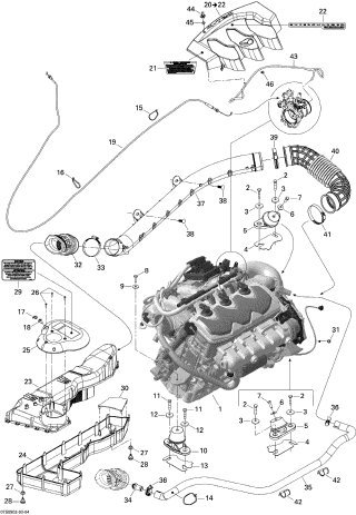 SEADOO RXT 215'09 OEM section (Engine-And-Air-Intake-Silencer) parts Used [S2547-23]_画像3