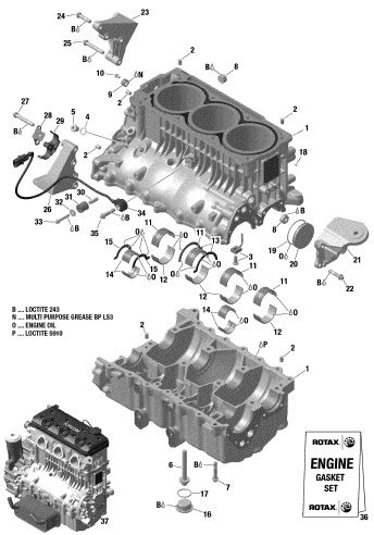 SEADOO GTX 300'19 OEM section (Engine-Block) parts Used [X2207-30]_画像3