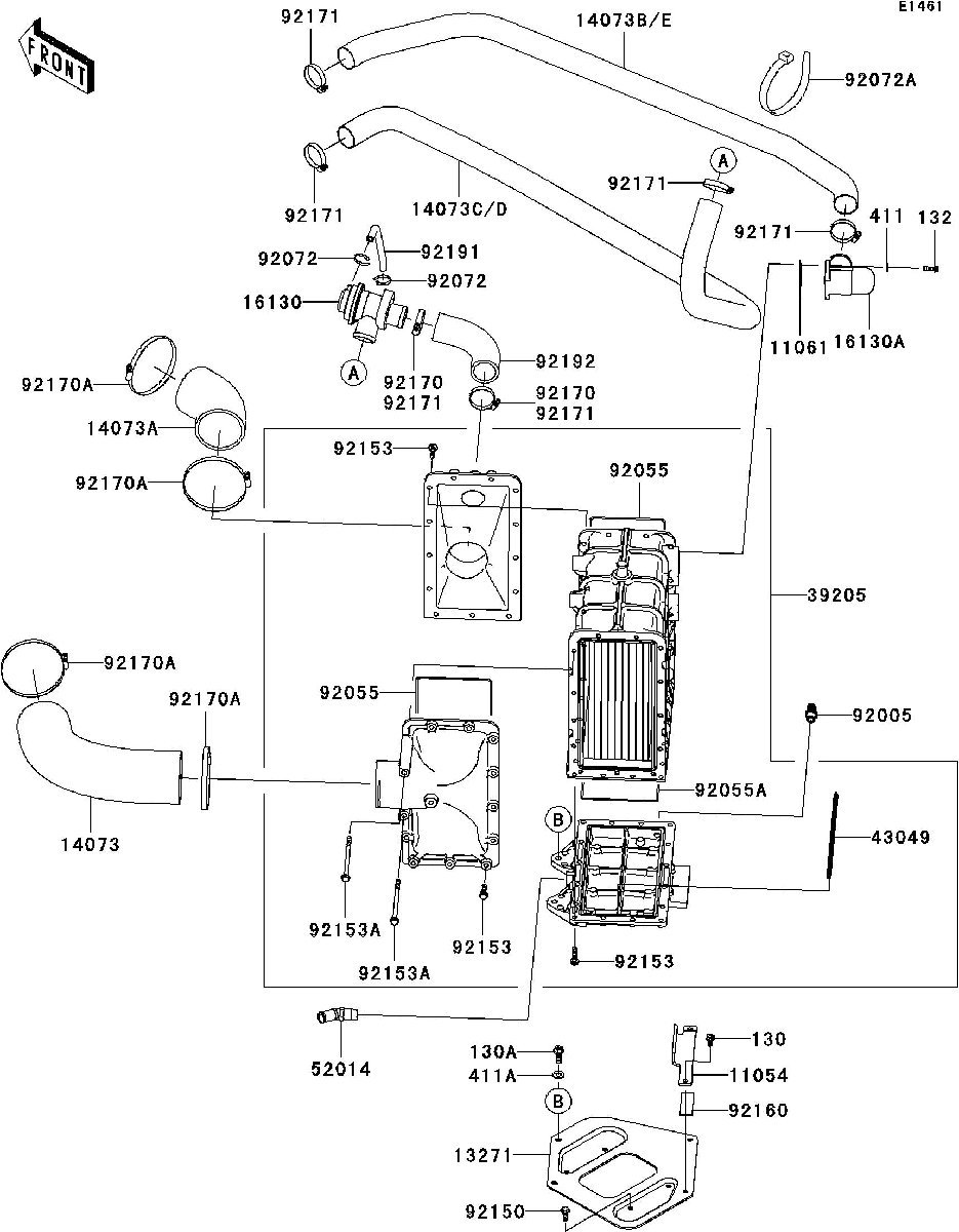 Kawasaki ULTRAX' OEM section Inter Cooler parts Used [K