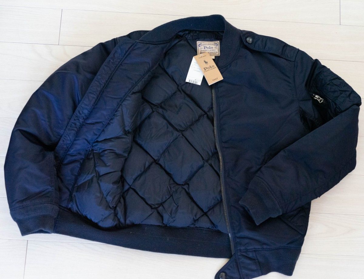 美品】XS ポロラルフローレン ボンバージャケット ダウン MA-1 美品】XS ポロラルフローレン ボンバージャケット ダウン MA-1