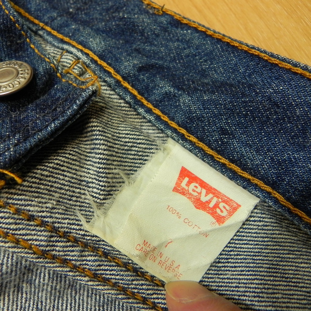 v754★レディース 90s Levi's リーバイス ヴィンテージ デニム 17501 0158 ハイウエスト テーパード 7 古着 ヒゲが出た色落ち ジーンズ★_画像5