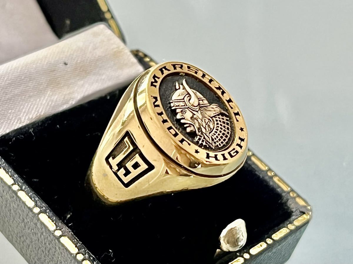 ◇激レア◇カレッジリング◇10金メッキ◇10Kgf◇指輪20号◇メンズ