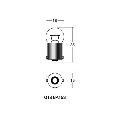 M＆Hマツシマ オートバイ用白熱電球 ウインカー球・ストップ球 G18 BA15S 6v 17w 1個入り 1P5012_画像2