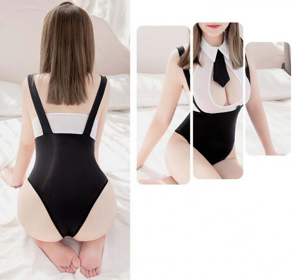 free shipping anonymity shipping * woman teacher OL manner Leotard [ black white ].. beater stick attaching costume play clothes skeske sexy woman king SM730801