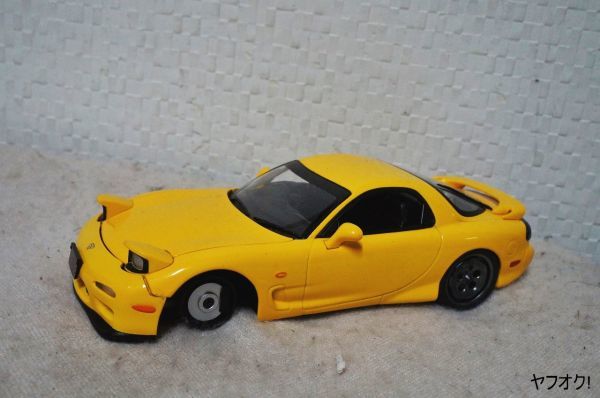 HOT WORKS マツダ RX-7 1/24 ミニカー イエロー FD3S ジャンク_画像2