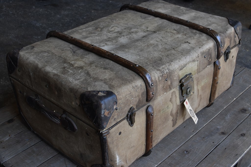 106654 UK ヴィンテージ 英国 船舶 トランクケース ビンテージ アンティーク スーツケース　革鞄