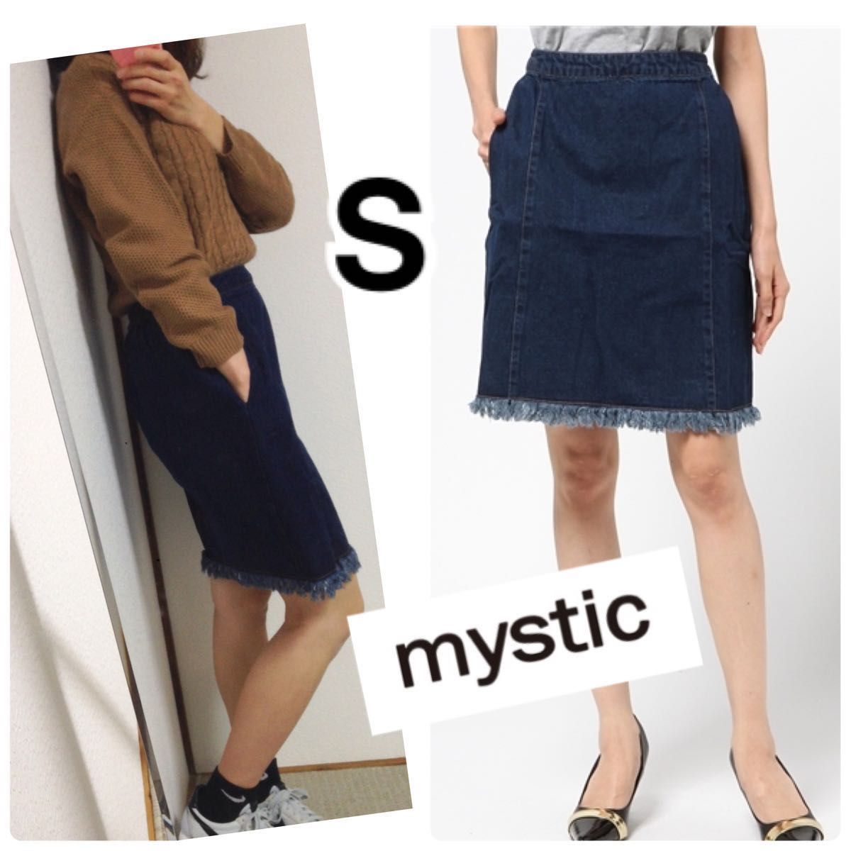 ミスティックデニムフリンジミニスカートブルーレディースサイズ1S mystic