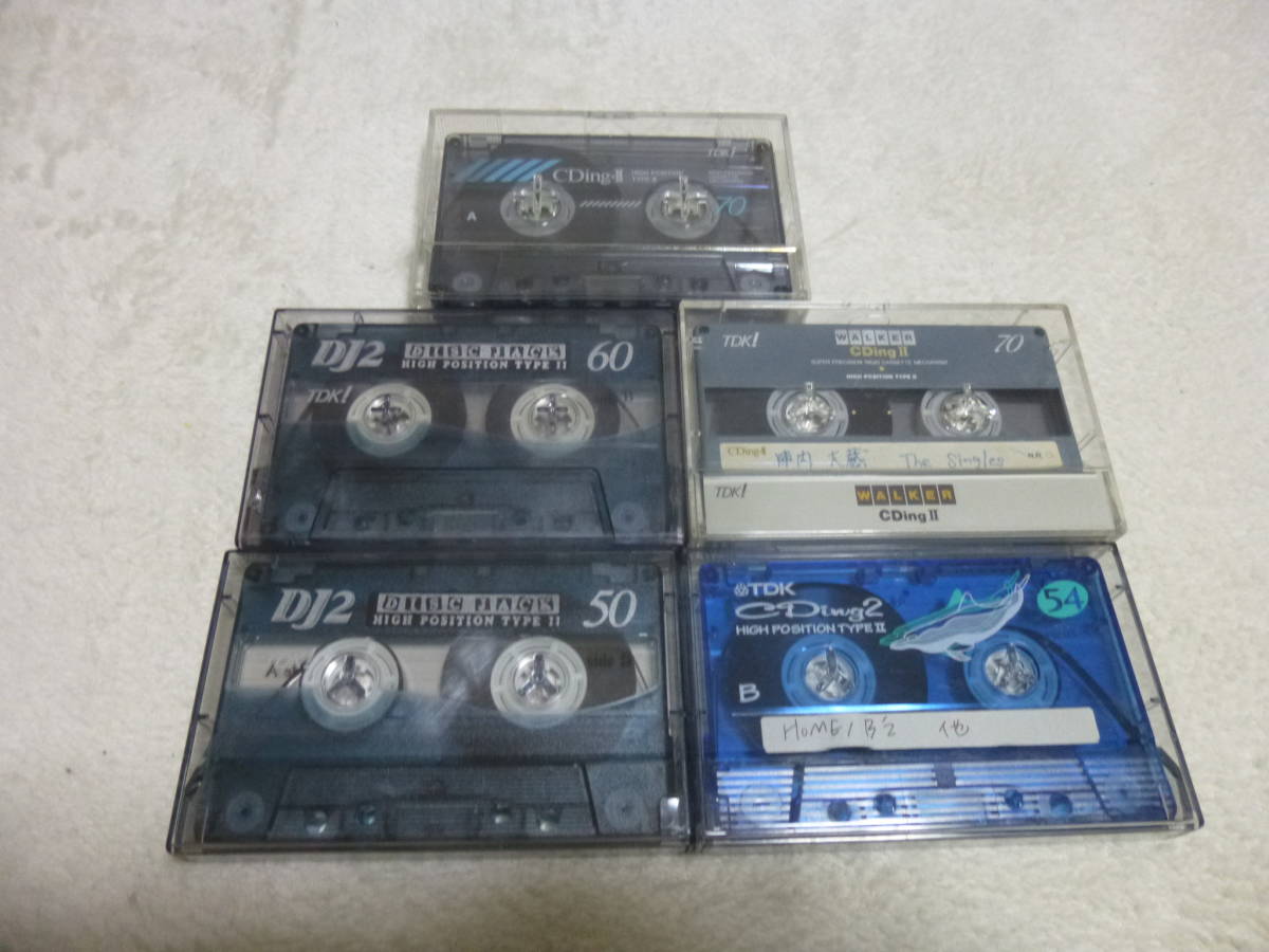TDK カセットテープ ハイポジション ５０分１ 本、５４分１本、６０分１本、７０分２本　計５本　　 中古品　_画像1