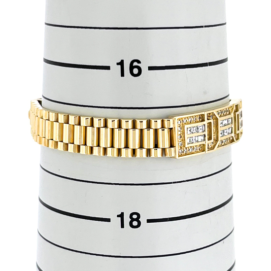K18 diamond 1.54ct President breath type men's design bracele 