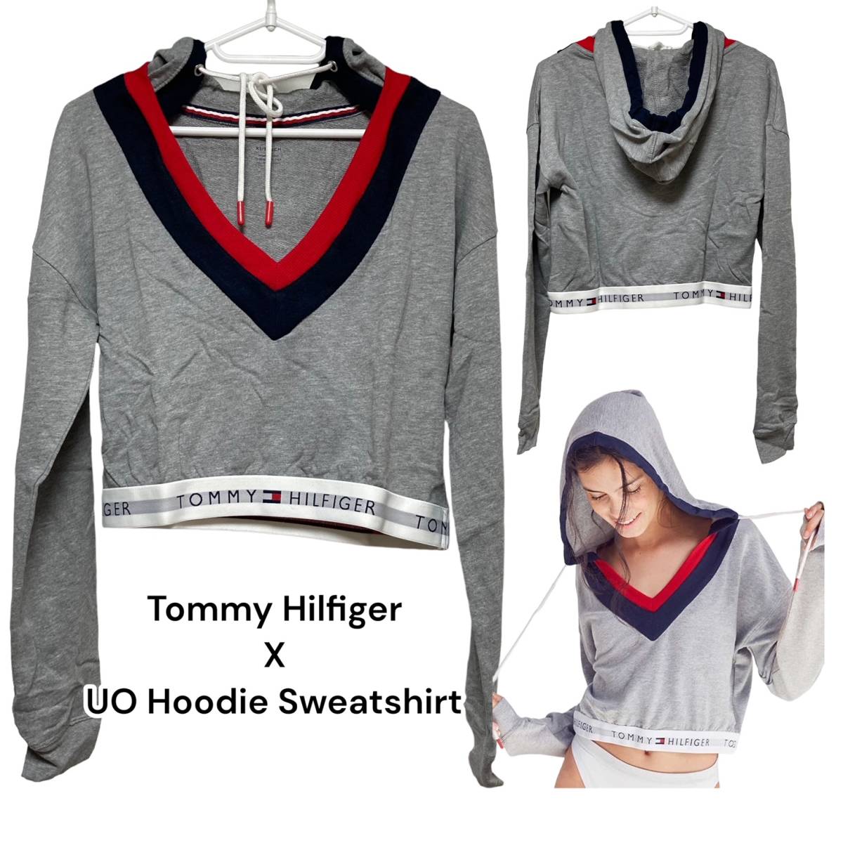 TOMMY HILFIGER M Grey パーカースウェット_画像1