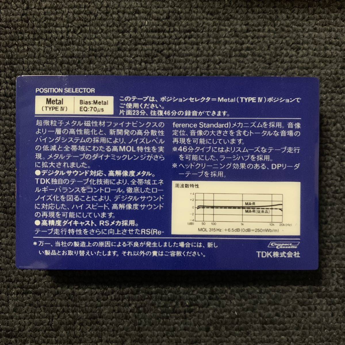 未使用 TDK MA-R 46 メタルテープ カセットテープ METAL cassette tape 