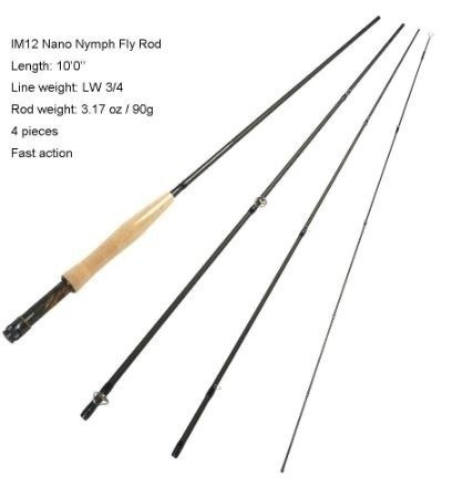 Aventik IM12 3wt 10ft 4秒速いアクションニンフフライロッド90g ニン