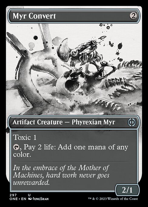 MTG ■無/英語版■《マイアの改宗者/Myr Convert》★ショーケースFOIL★ ファイレクシア：完全なる統一 ONE_画像1