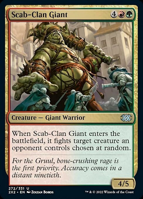 MTG ■金/英語版■ 《瘡蓋族の巨人/Scab-Clan Giant》★FOIL★ ダブルマスターズ2022 2X2_画像1