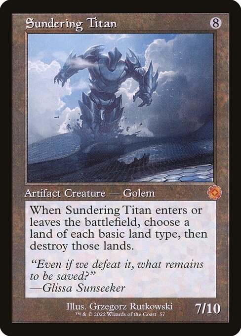 MTG # нет / английская версия # { сегрегация делать Titan /Sundering Titan}^ старый рамка-оправа ^ родственная война BRO