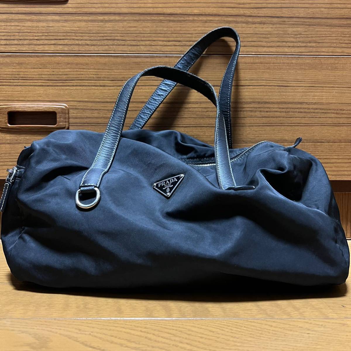 プラダ PRADA ナイロン トートバッグ ミニ ボストンバッグ ブラック 黒