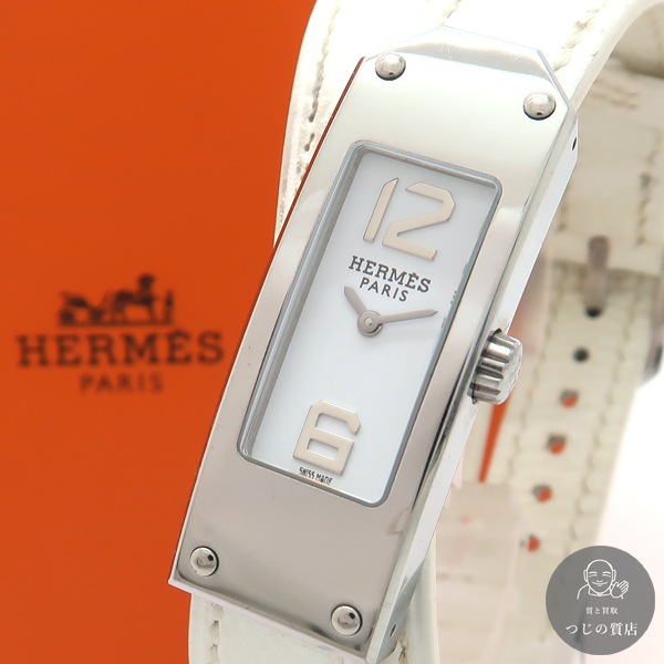 HERMES ケリー2 ドゥブルトゥール SS 白 革ベルト KT1.210 □I 白文字 ...