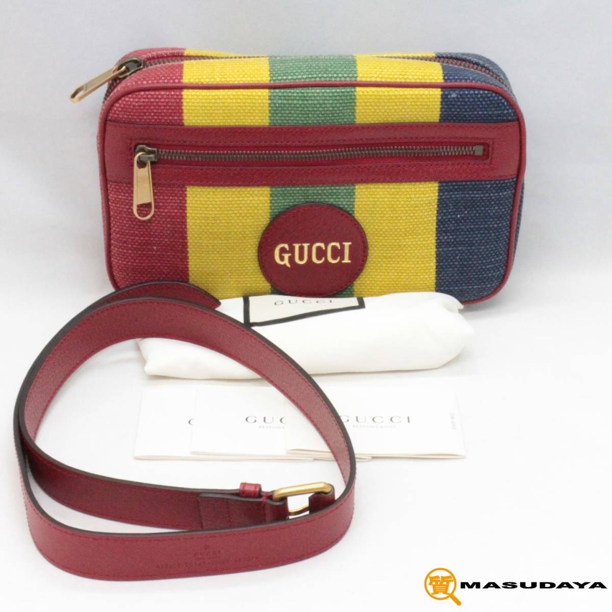 ◆◇【未使用保管品】GUCCI グッチ バイアデラ ストライプ ウエストバッグ ボディバッグ◇◆