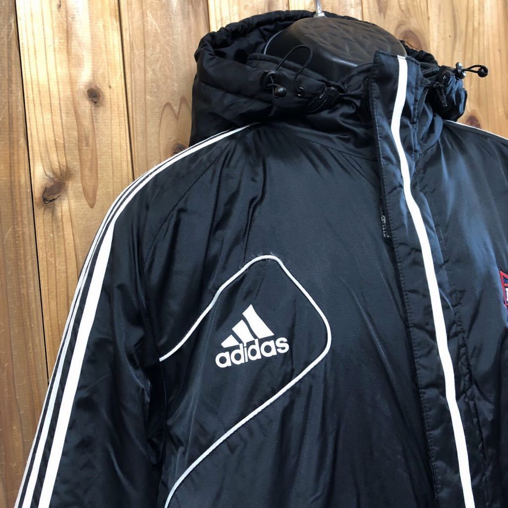 adidas* Adidas / men's M bench coat cotton inside jacket hood demountable black badge EASTSIDE FC / snowsuit outer sport wear 