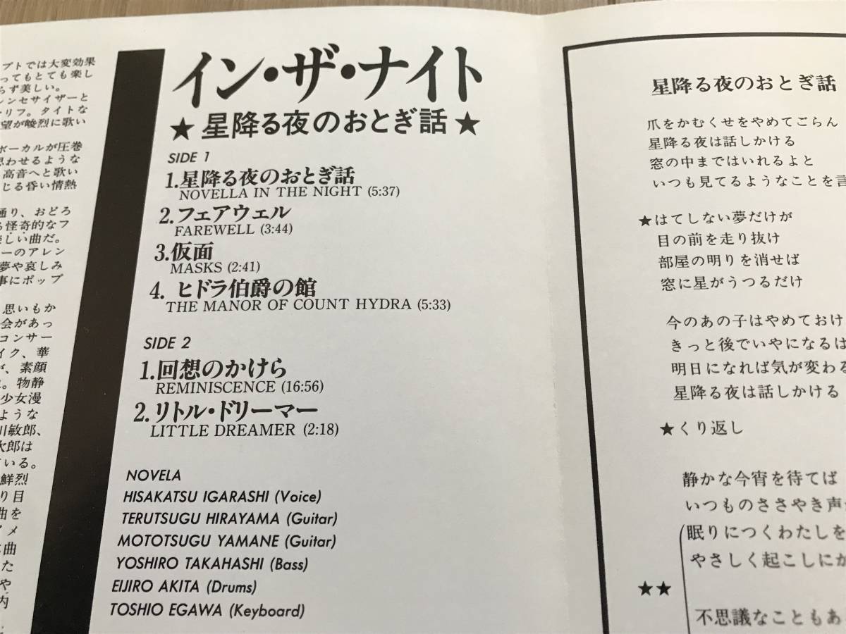 アウトレット送料無料】 イン ザ ナイト NOVELA andressamiliano