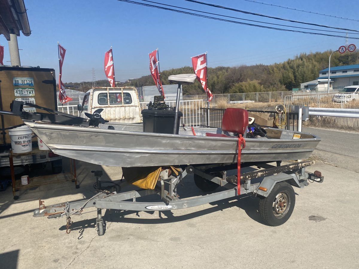 兵庫県神戸!アルミボート フットエレキ ハンドエレキ 魚群探知機 フル