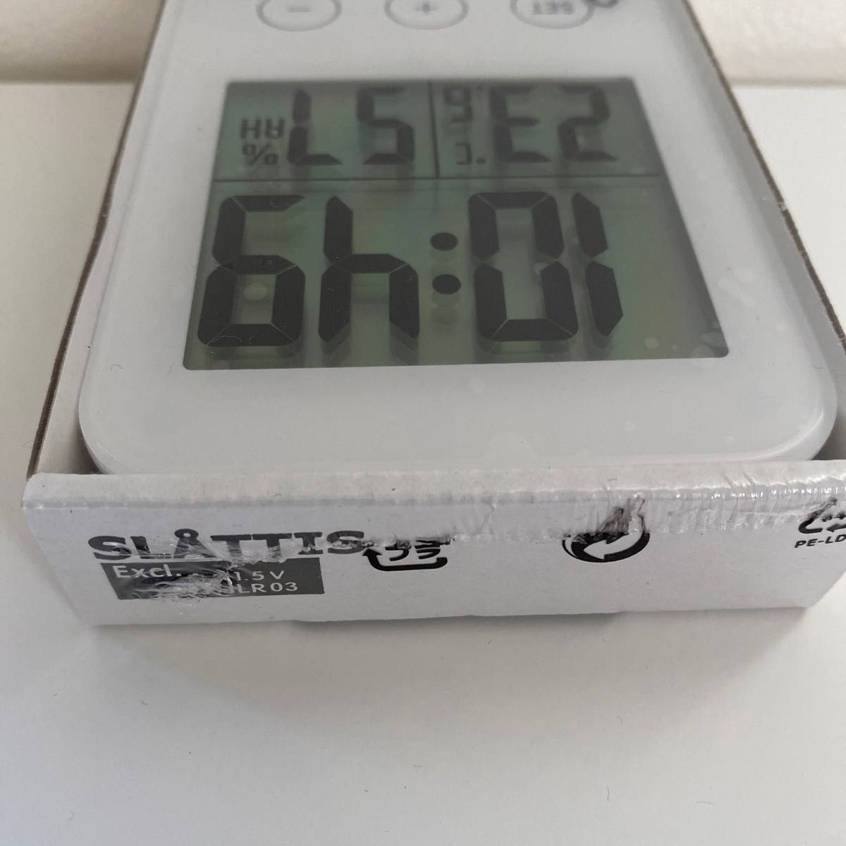 値下げ SLTTIS スロッティスクロック 湿度計/温度計付き, ホワイト ikea 新品未使用