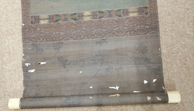 江戸時代 古画 紙本水墨画『松鶴之図』掛軸 無落款 桐仕立て箱_画像6