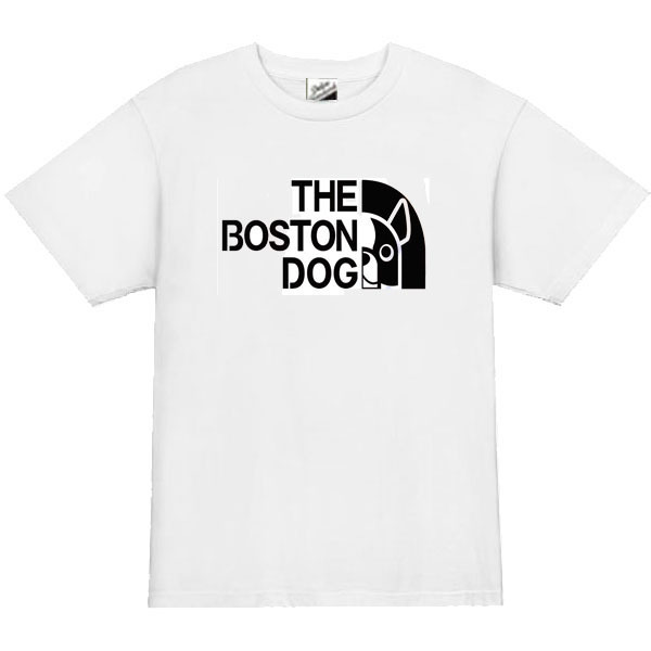 【パロディ白M】5ozボストンテリア犬Tシャツ面白いおもしろうけるネタプレゼント送料無料・新品_画像1